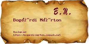 Bogárdi Márton névjegykártya